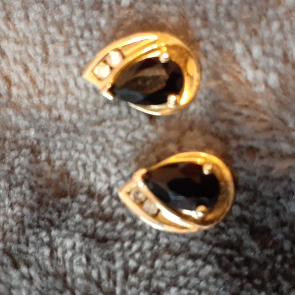 10k diamond black earrings